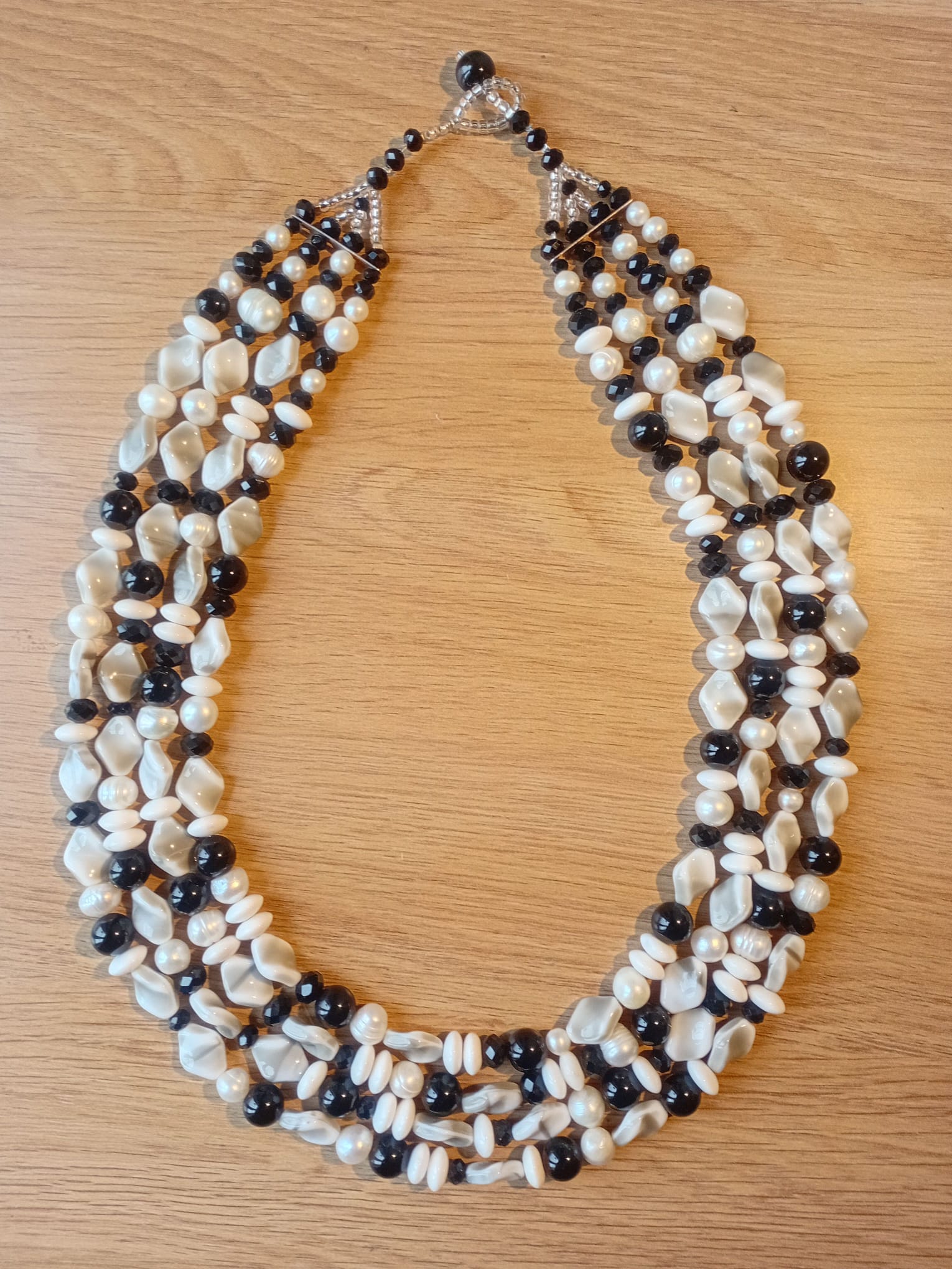 Mother of Pearl and Black Agate